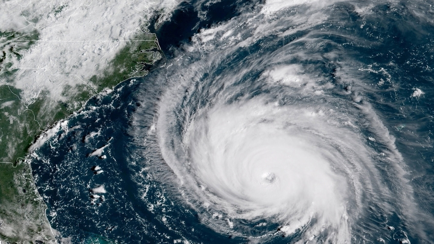 A satellite image of Hurricane Florence approaching the East Coast of the United States. Image courtesy of NOAA.