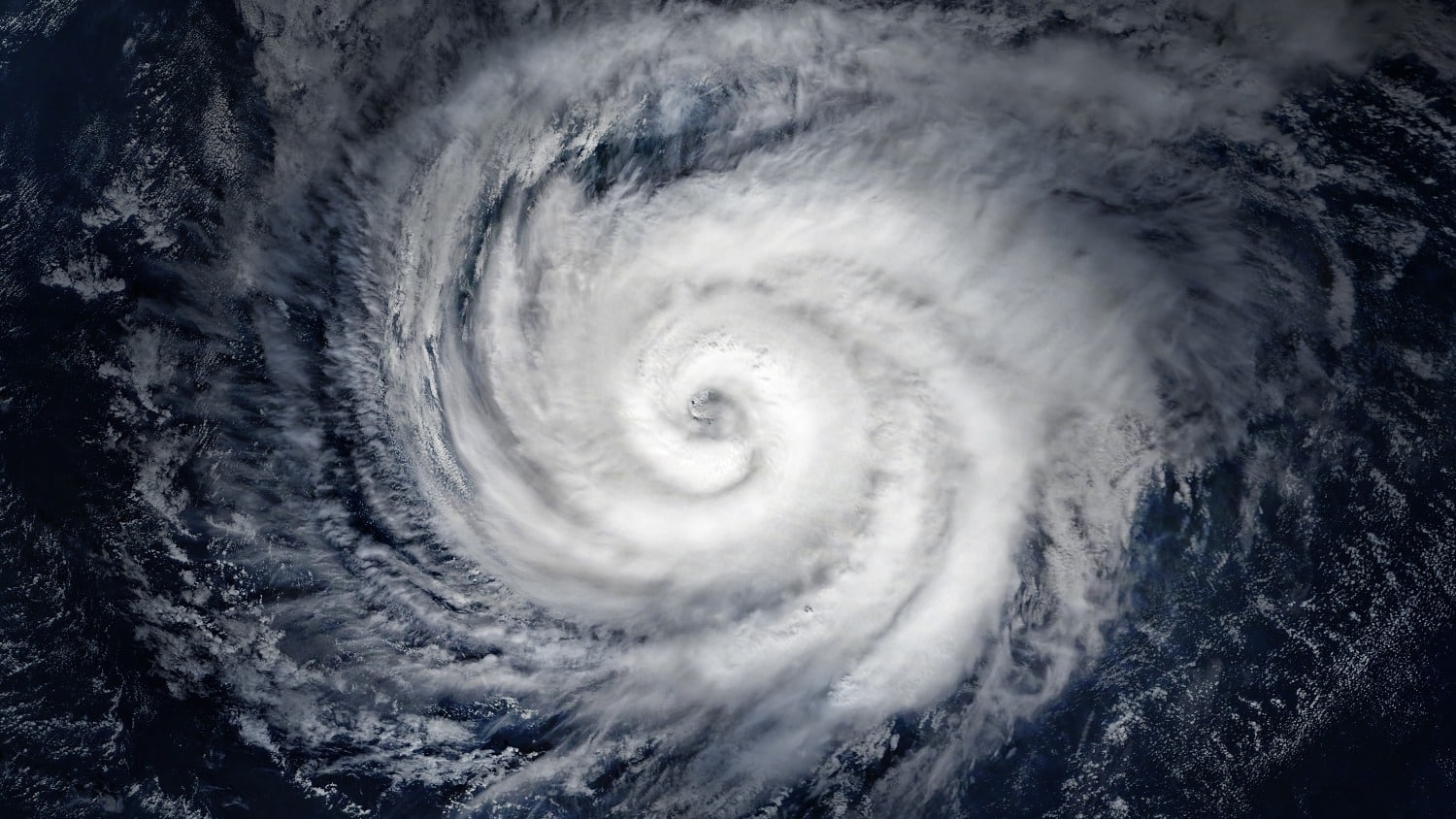 Satellite image of the eye of a hurricane