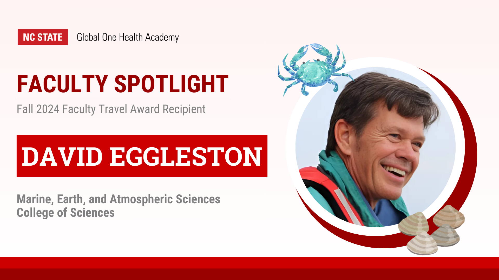 Photo of Dave Eggleston, with the text "faculty spotlight" written in red