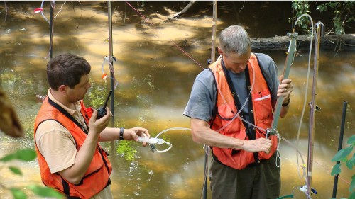 Field work in NC with PhD student Troy Gilmore